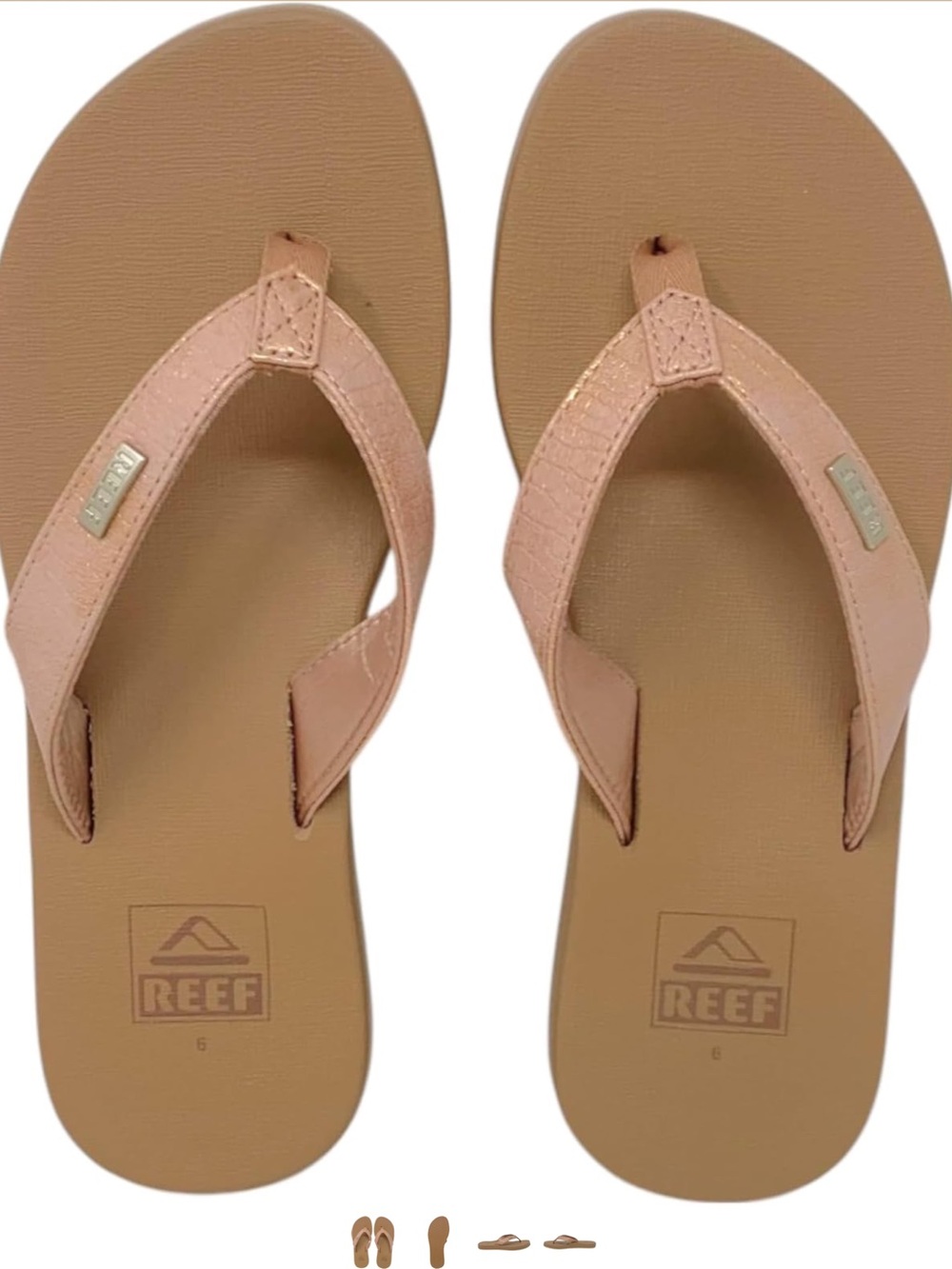 NWT REEF Mia Sassy Flip Flops Super Comfy Copper Croc 8